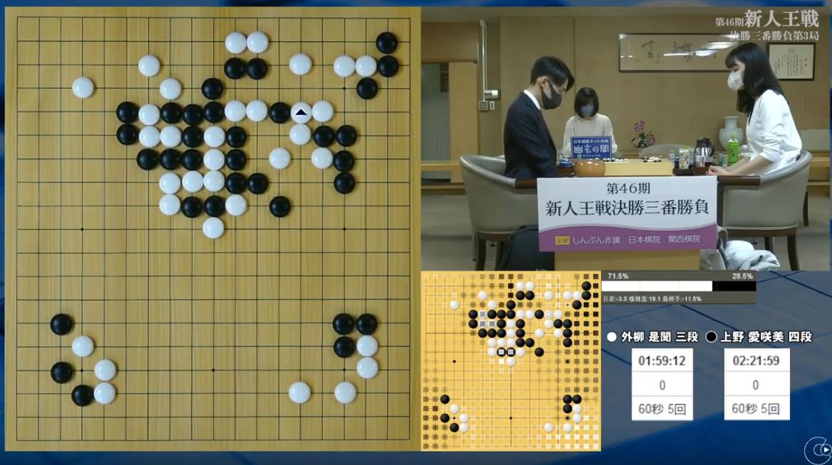 10.15围棋赛事：新人王决赛上野1：2失利，中韩6V6童梦成胜卞相壹