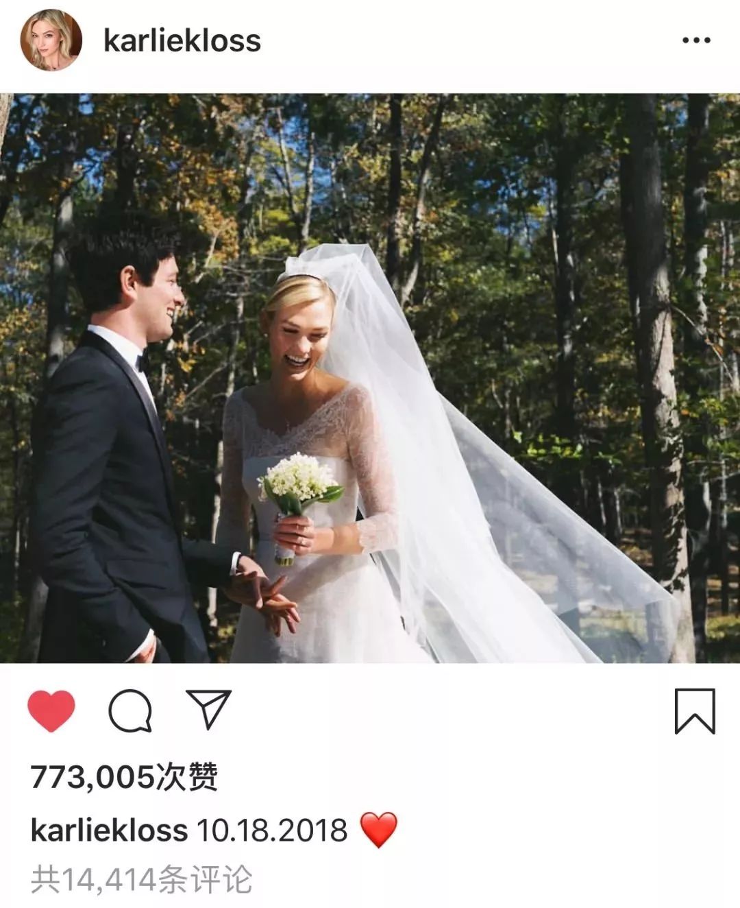 karliekloss婚礼完整版,karliekloss官宣