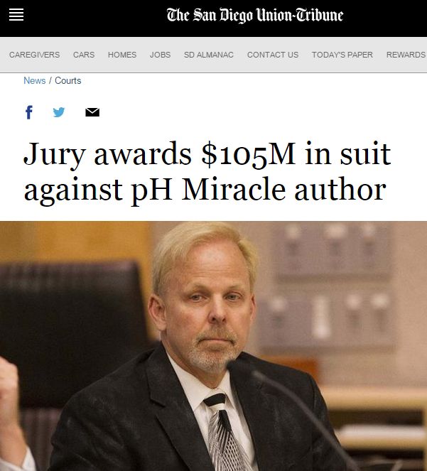你被他骗了！“酸碱体质”是假的！创始人被判罚1.05亿美元！