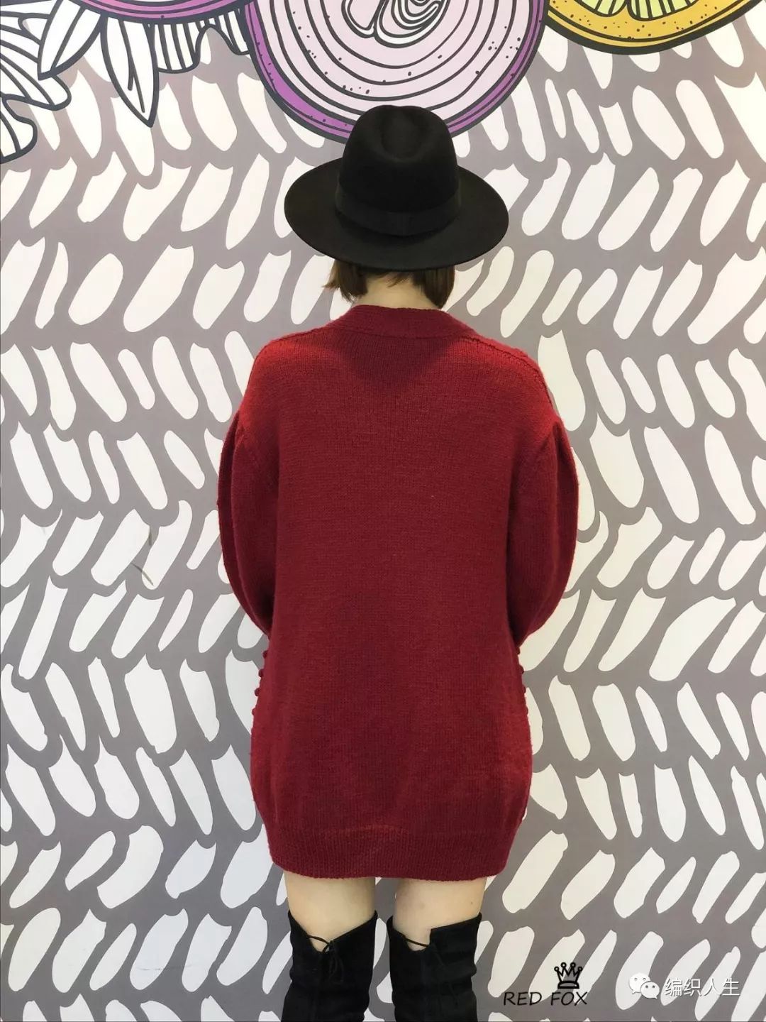 泡泡袖落肩开衫针织衫,樱桃泡泡袖针织开衫