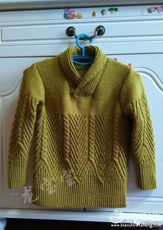 简单的儿童圆肩提花毛衣图解,儿童棒针插肩套头毛衣教程