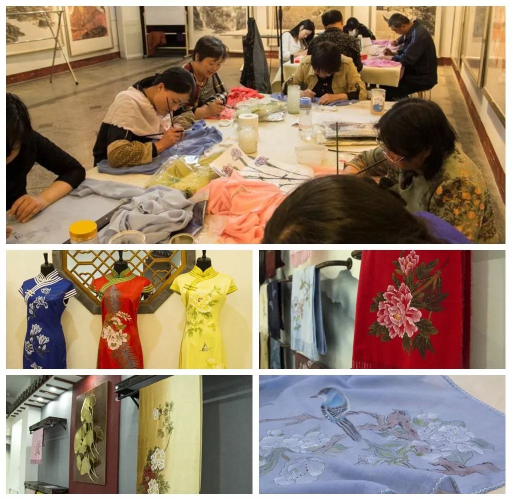 莒县手绘油画,莒县画画的女孩