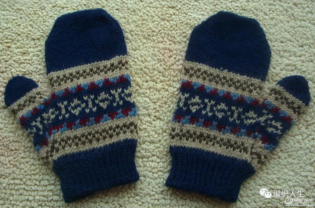 五指手套男款冬季棒针,男士粗线棒针针织手套教程