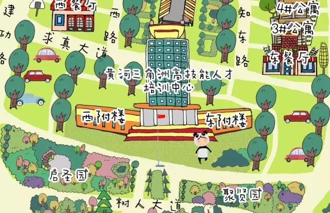 滨州职业学院风景图,山东科技职业学院手绘地图