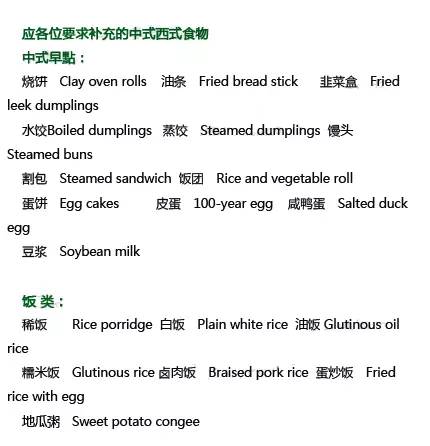 超全各类食物英语翻译,美食的英文翻译集合