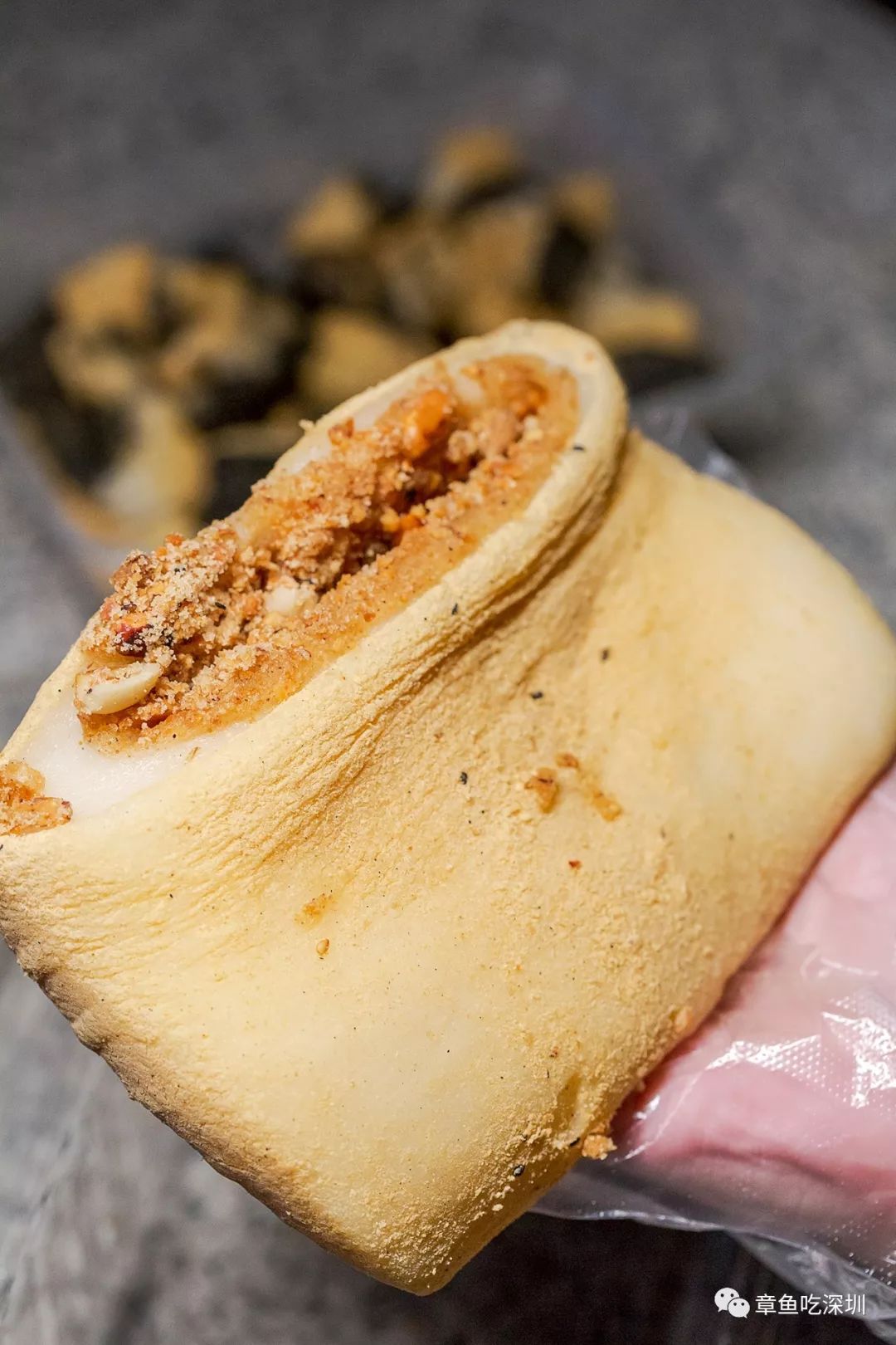 巨无霸肉松芋泥糯米糍吃货视频,巨无霸芋泥糯米糍