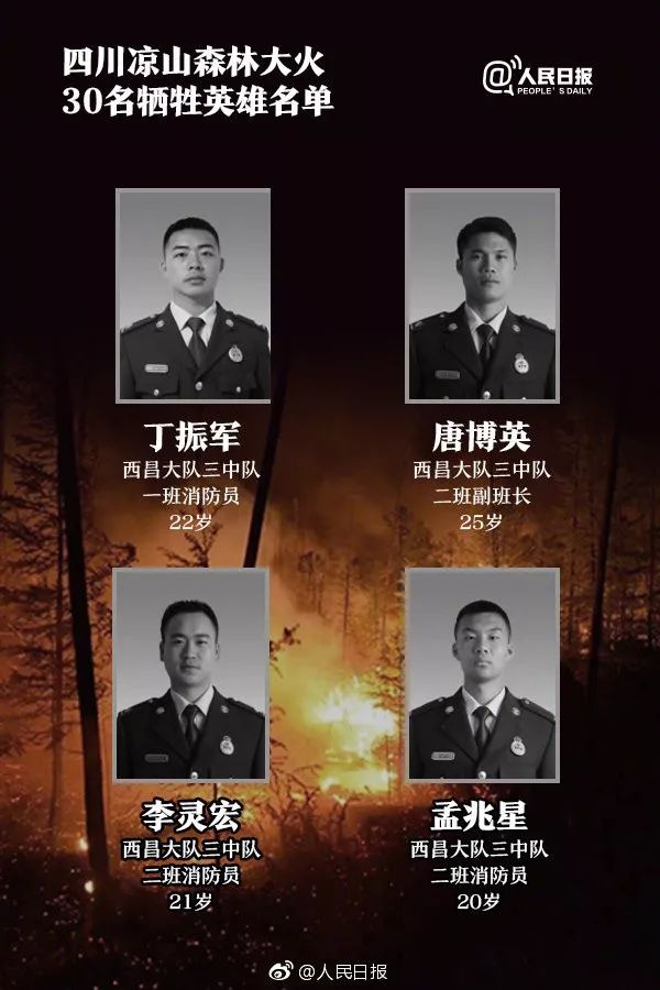 四川凉山全州哀悼泪别扑火英雄,泪别凉山救火英雄