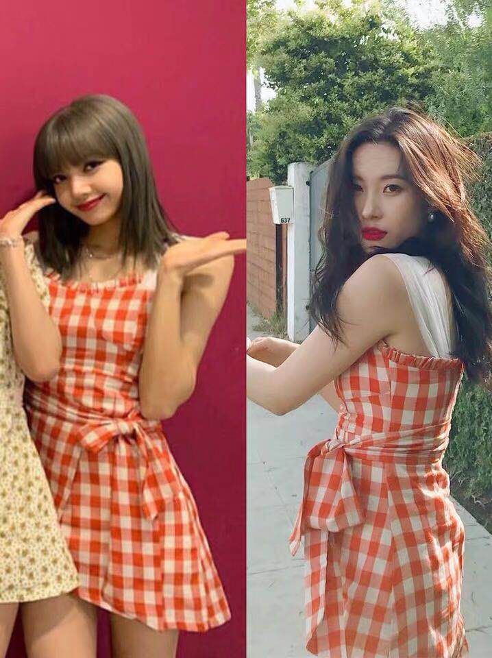 lisa的打歌服和现实的对比,lisa平价打歌服