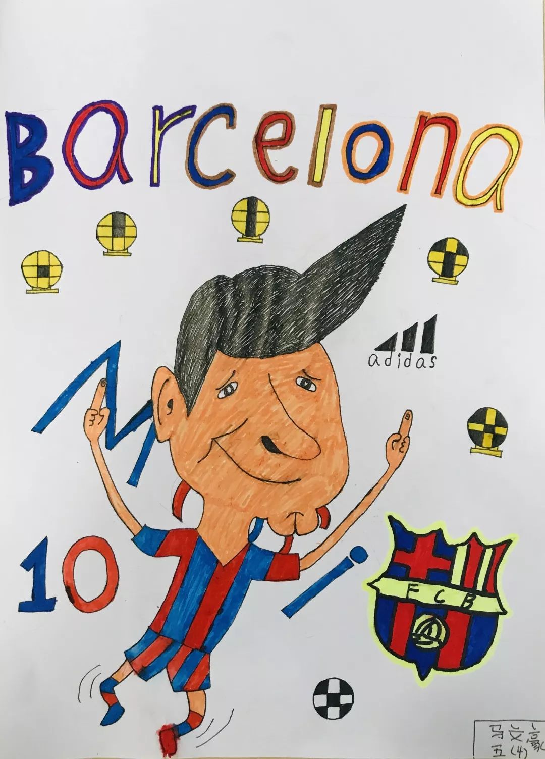 简笔画c罗与梅西,足球小学生c罗