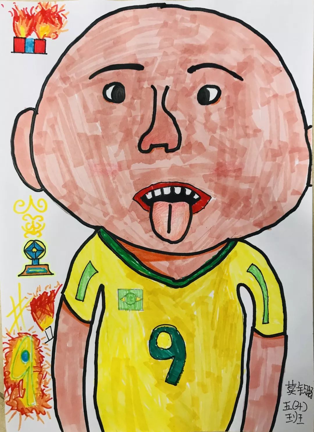 简笔画c罗与梅西,足球小学生c罗