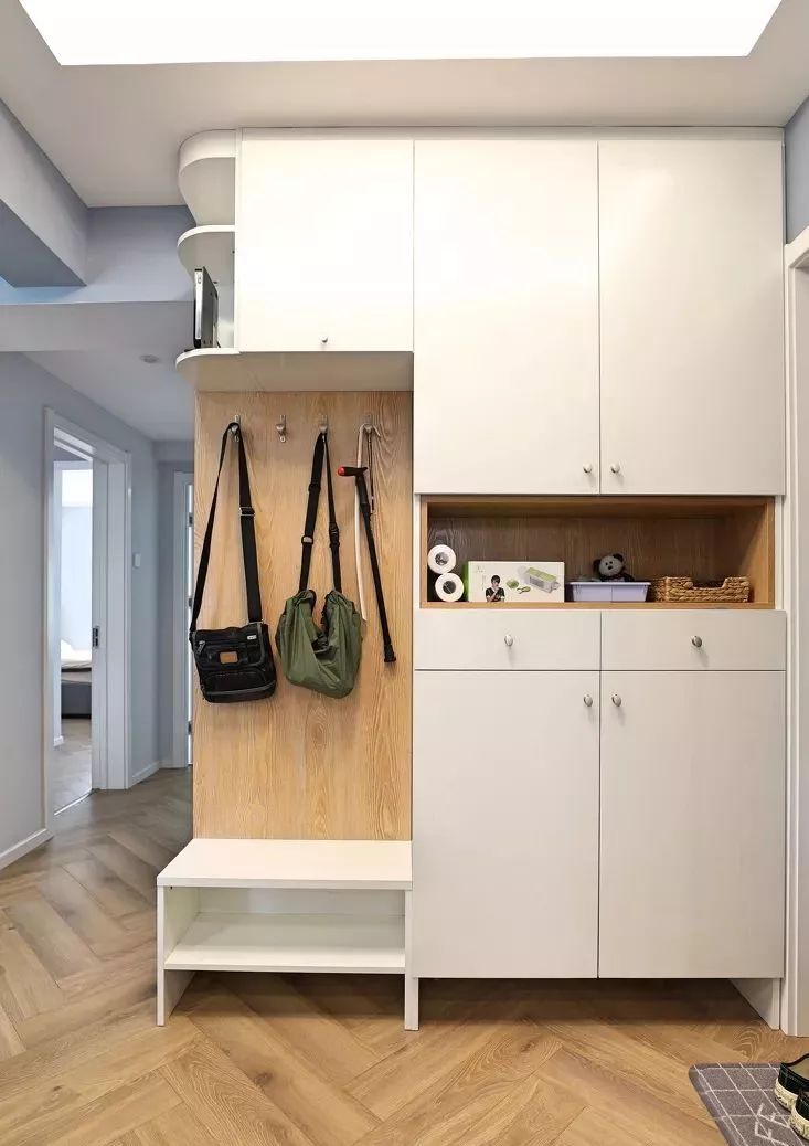 自己动手做嵌入式鞋柜现代简约,拐角鞋柜小户型方便实用