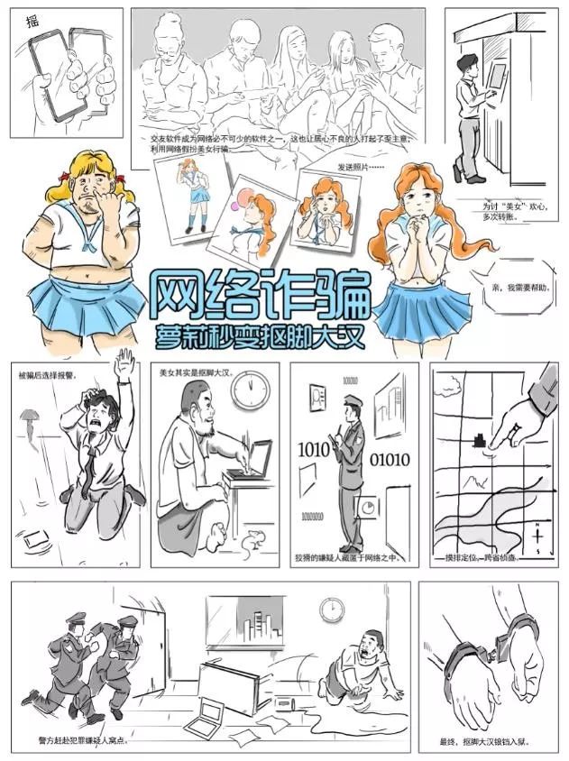 网络交友诈骗绘画,谨慎网络诈骗绘画