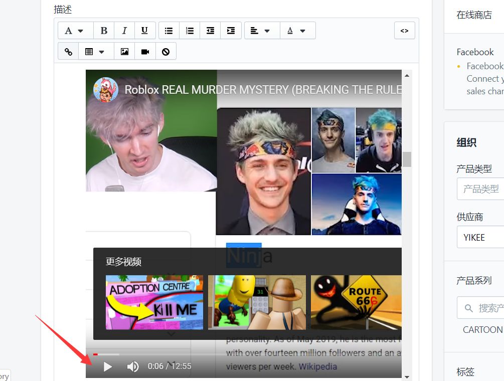 shopify如何在描述里插入视频,shopify视频代码如何插入视频