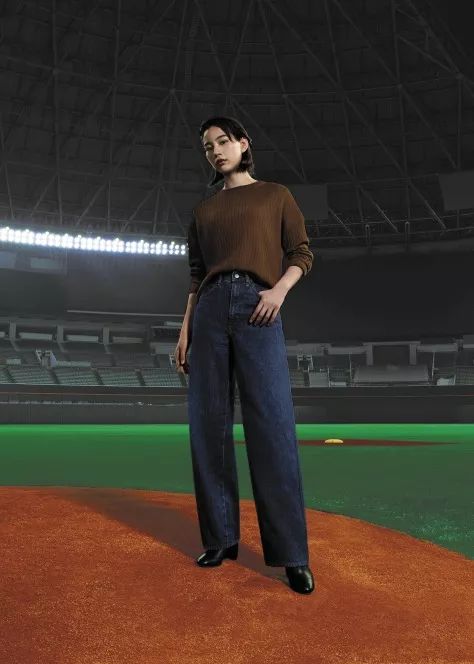 优衣库宽腿廓形牛仔裤搭配,优衣库显腿长的裤子