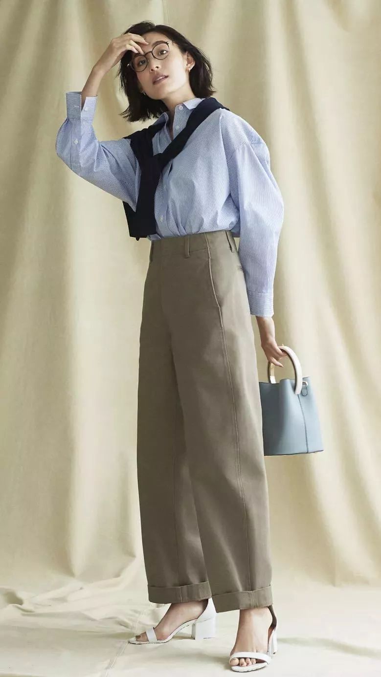 优衣库宽腿廓形牛仔裤搭配,优衣库显腿长的裤子