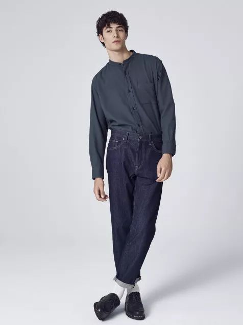 优衣库宽腿廓形牛仔裤搭配,优衣库显腿长的裤子