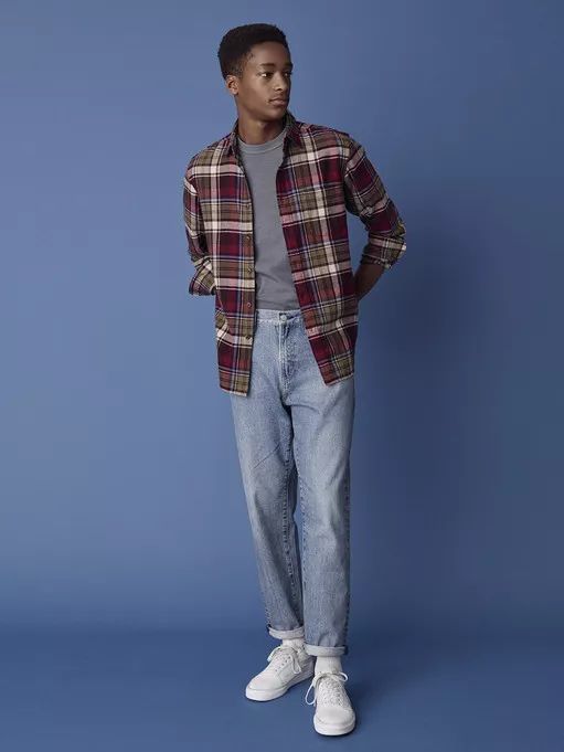 优衣库宽腿廓形牛仔裤搭配,优衣库显腿长的裤子