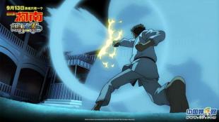 名侦探柯南怪盗基德和柯南对战,柯南踢球京极真救下怪盗基德