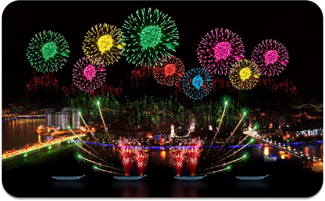 广西柳州夜空灯光秀,柳州大型烟花秀