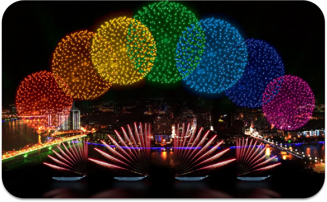 广西柳州夜空灯光秀,柳州大型烟花秀