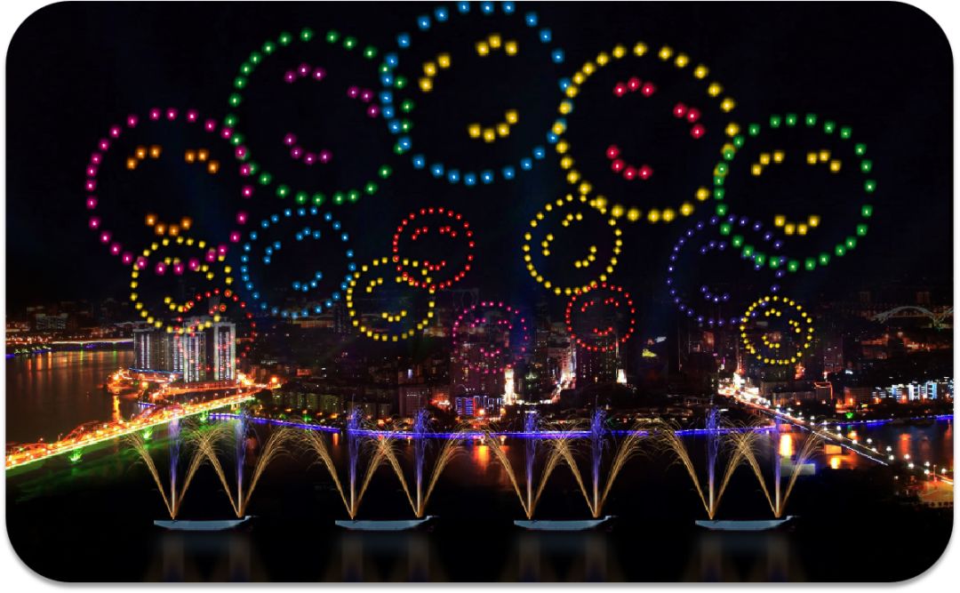 广西柳州夜空灯光秀,柳州大型烟花秀