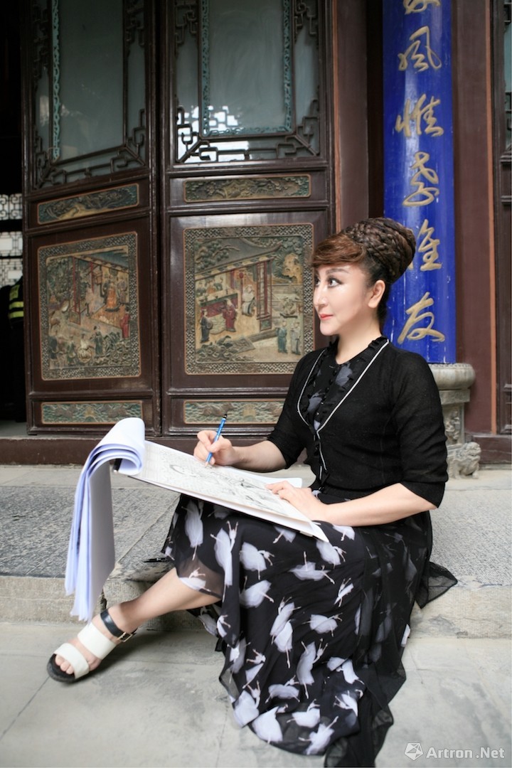 周莹油画艺术作品欣赏,晏子周莹画像