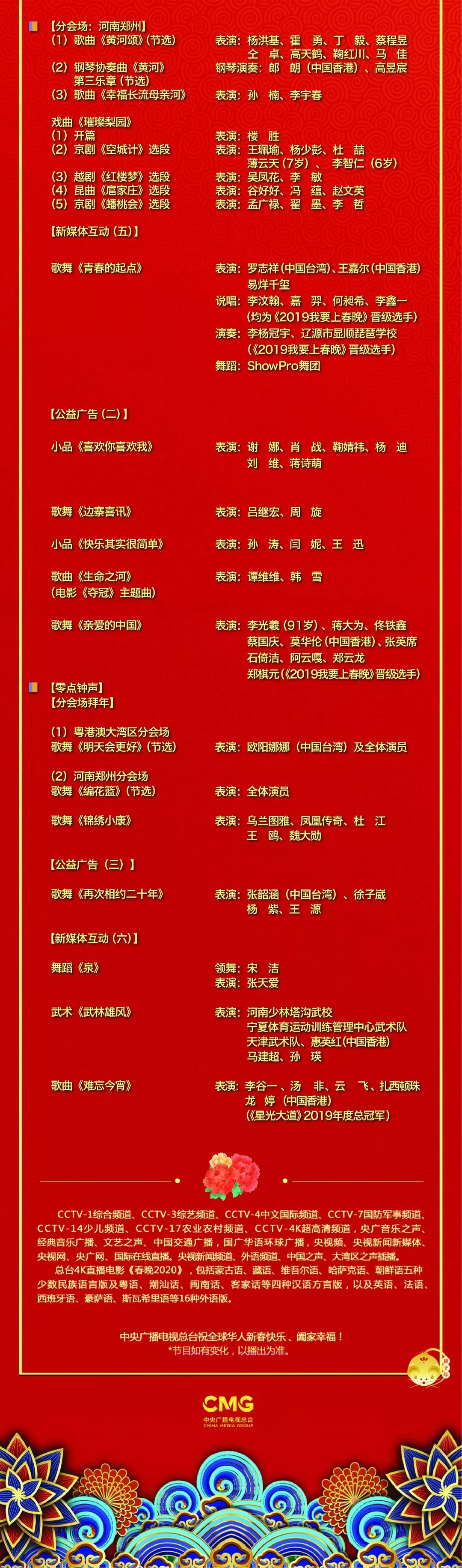春晚节目单来了共多少个,东方春晚节目单