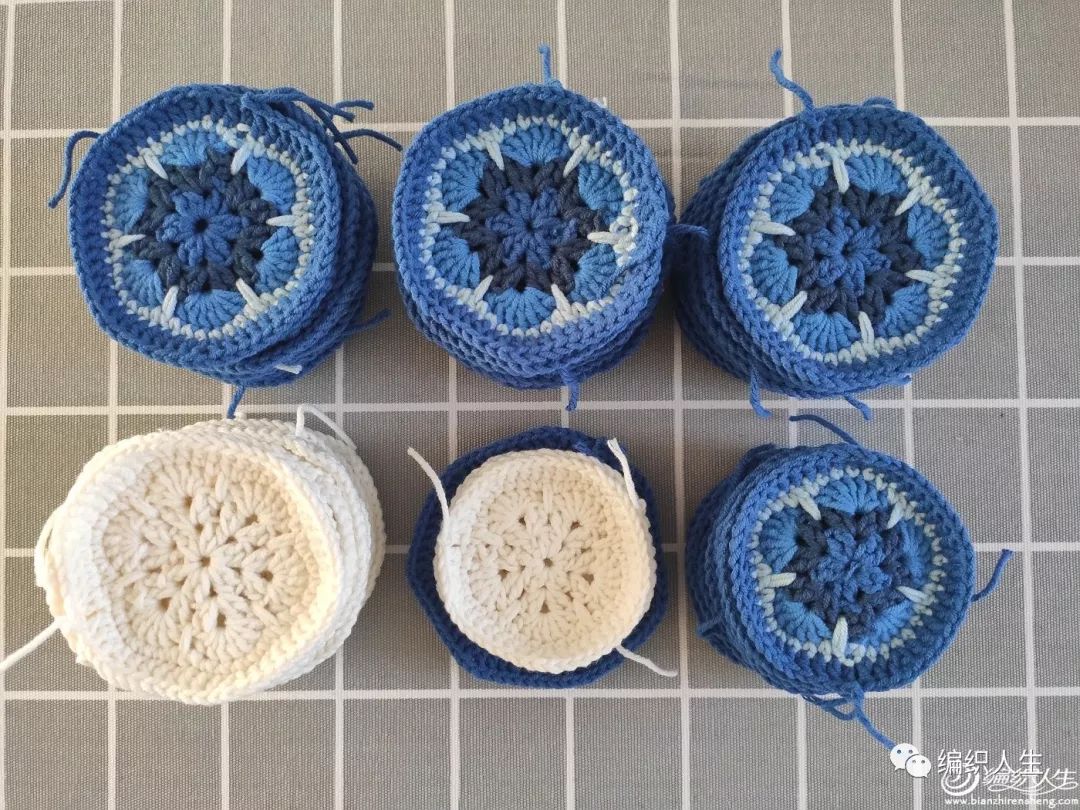 新手也能学会！毛线编织钩针非洲菊拼花鲸鱼（附图解）