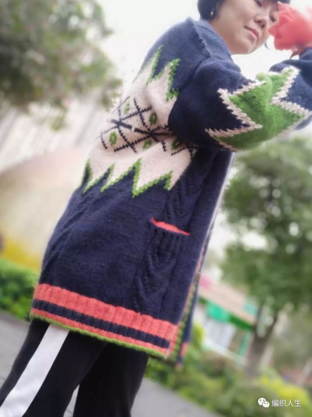 简单款儿童棒针v领开衫毛衣,v领棒针开衫外套前片