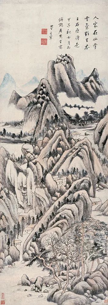 海外馆藏画家董其昌作品欣赏 (董其昌书画合璧山水小景)