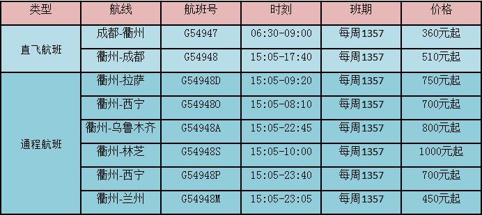 衢州飞成都航线 (衢州飞成都的航班)