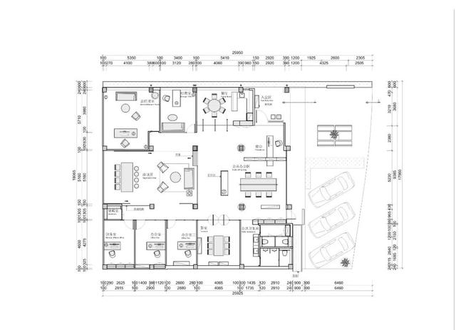 现代简约风格装修90平办公效果图,现代简约办公区装修效果图