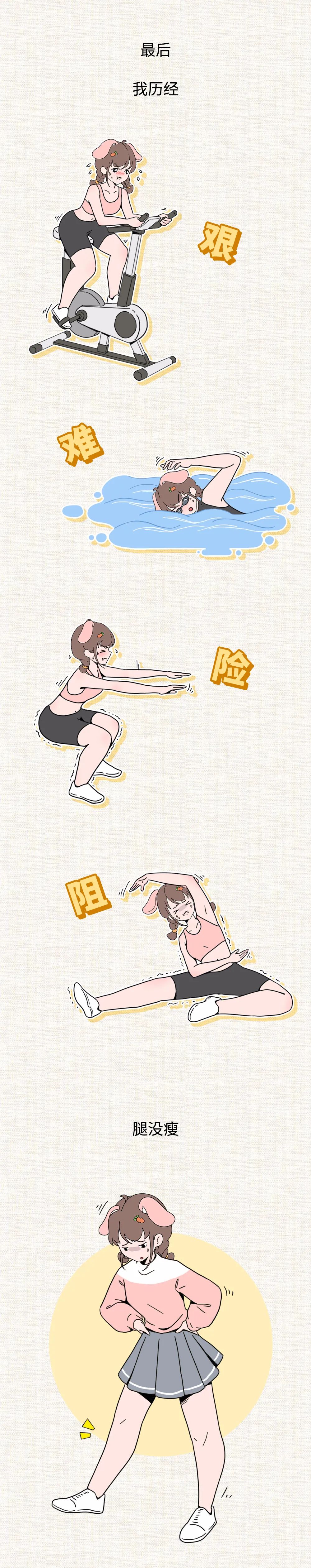 腿粗女生的悲惨实况，连上厕所也会痛！（漫画）