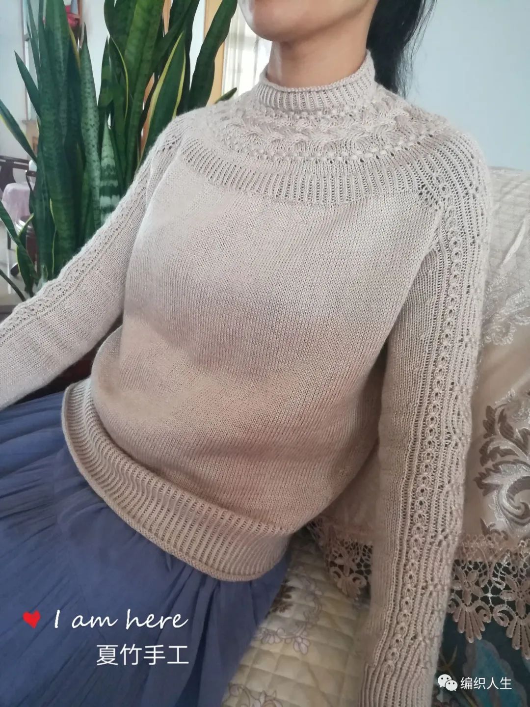 简单好看的棒针织毛衣图案,女生套头棒针粗线花线毛衣教程