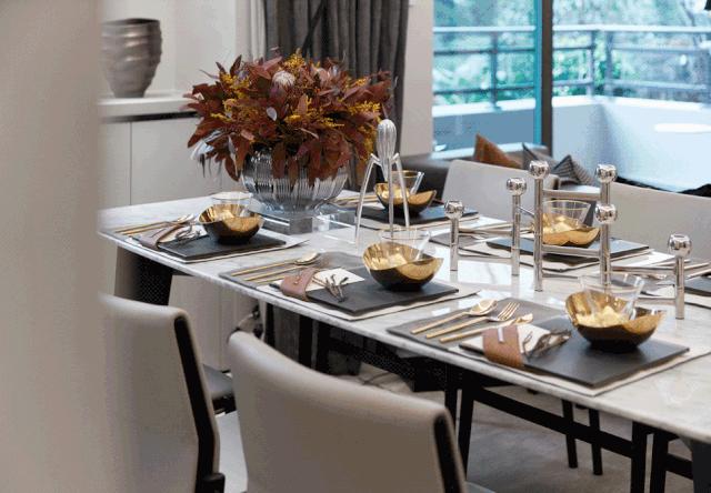 99平方现代轻奢样板房,金秋装修风格图片