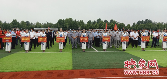 汝南运动会开幕式入场表演,汝南县龙亭运动公园