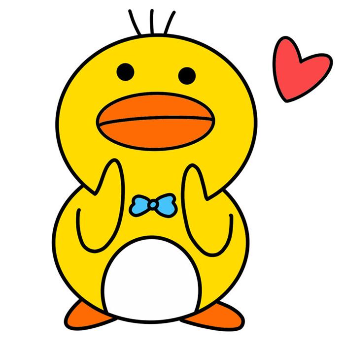 小黄鸭简笔画大全可爱卡通,画小黄鸭简笔画可爱