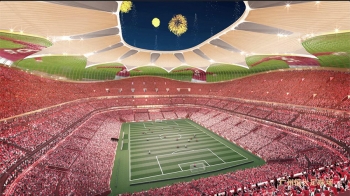 广州恒大主场震撼视频,恒大广州球场灯光秀