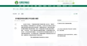 中国足球青训计划,中国足协启动新一轮青训布局