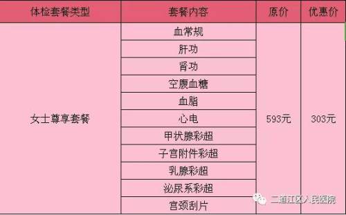 二道江区人民医院“三八”妇女节优惠活动来啦