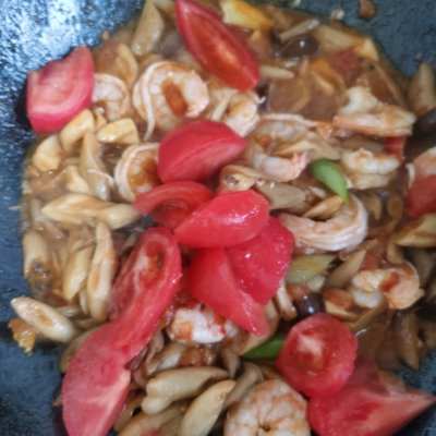 鹿茸菇炒青椒虾仁,虾仁炒鹿茸菇