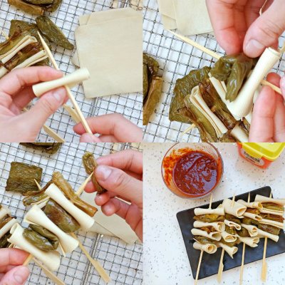 #一勺葱伴侣，成就招牌美味#夏天是属于辣椒豆皮串串的季节