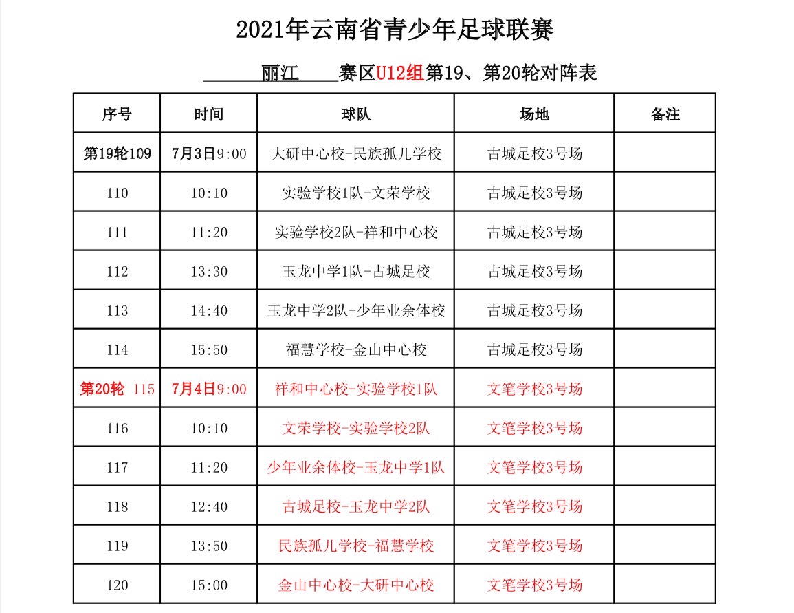 丽江市足球联赛比分,丽江体育场足球赛程表