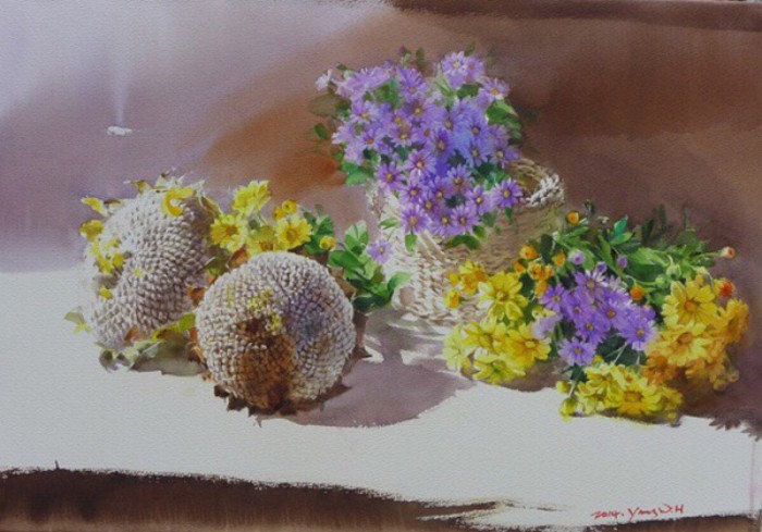 写实水彩花卉单体,细腻写实的花卉植物水彩手绘