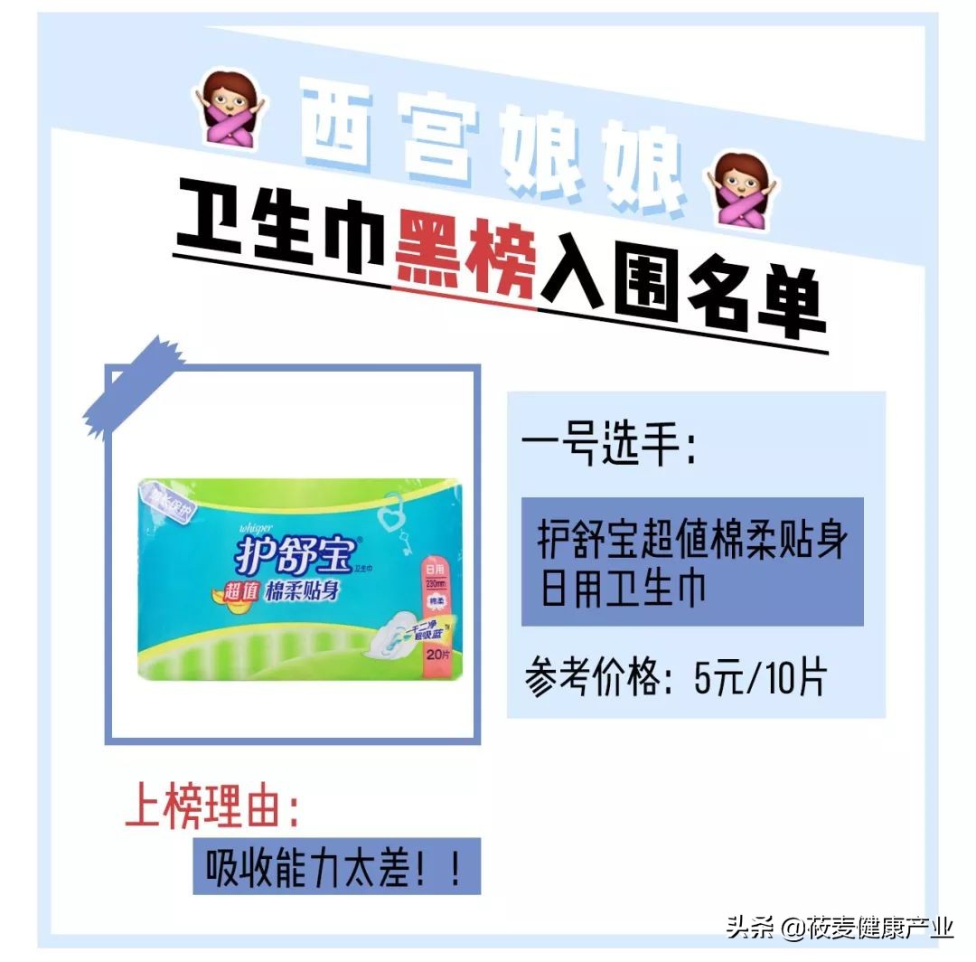 常用的卫生巾上了黑名单,你用的卫生巾榜上有名了吗