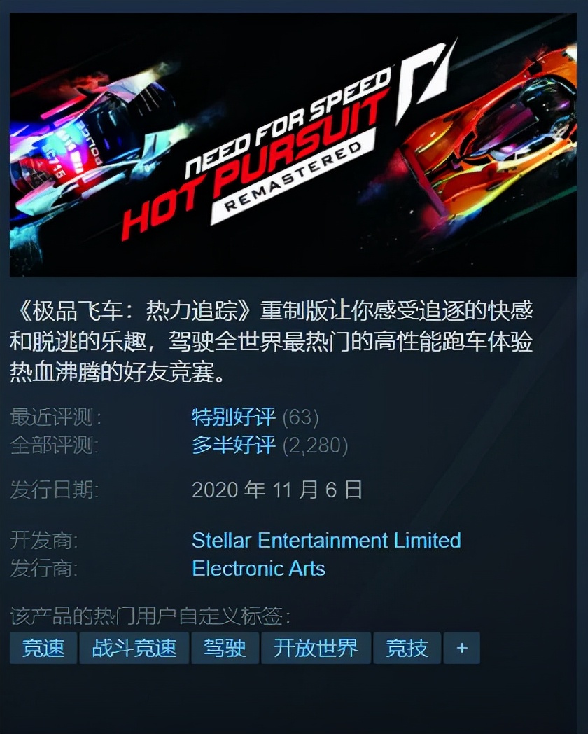 steam每日特惠,steam游戏极品飞车排行榜