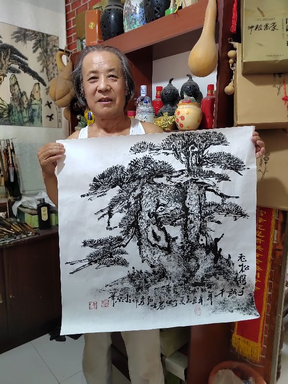 国礼艺术家李弘孝老师焦墨画