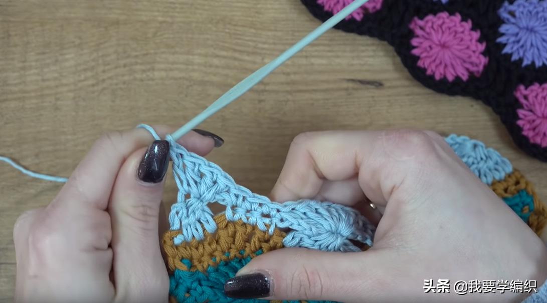 高雅钩针花朵100款图解,漂亮的钩针配色花样太美建议珍藏