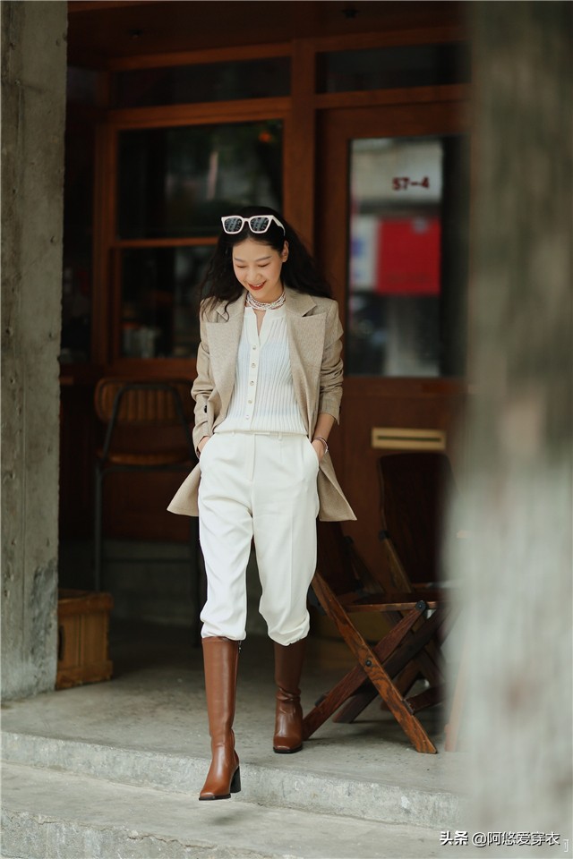 米色洋气裤子,一条米色裤子