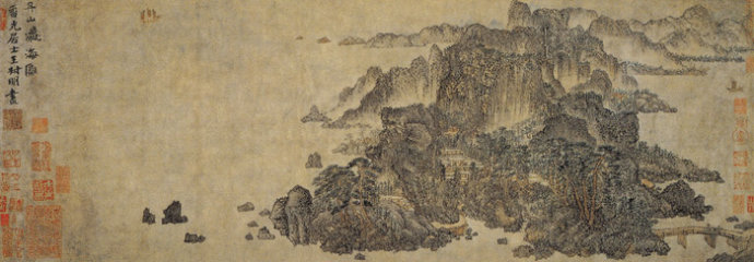 中国传世山水画全集册pdf,五元人民币山水画泰山